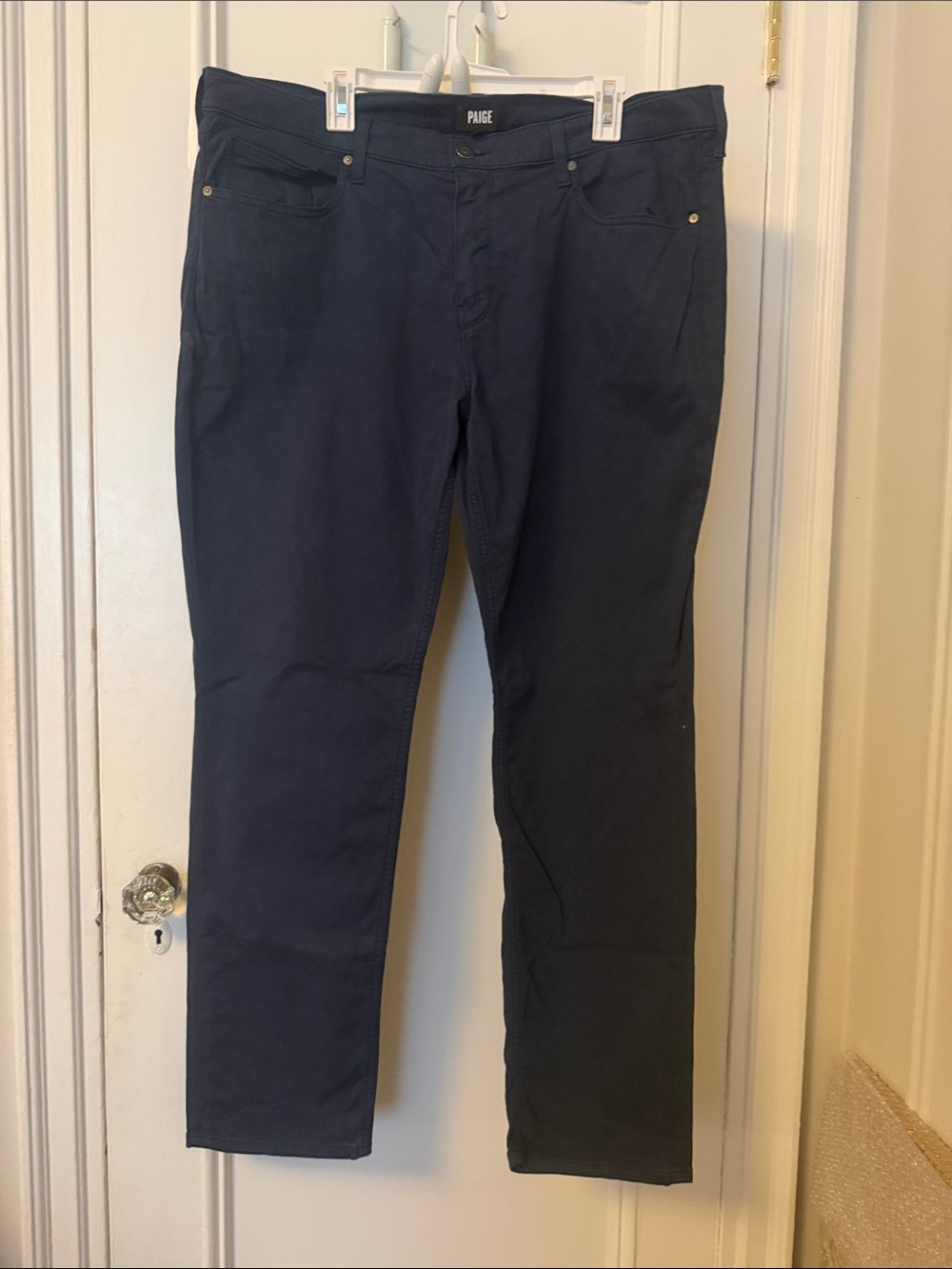 PAIGE Dark Navy Straight Leg Pants